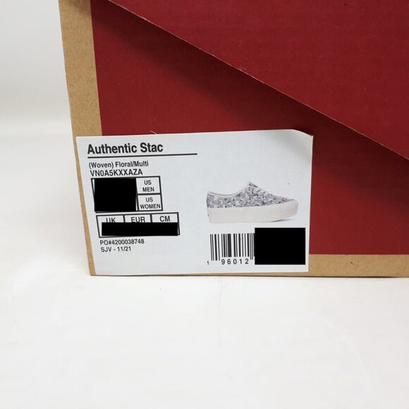 Vans Authentic Stackform Platform Denim Floral Woven White Shoe Sneaker Womens - Picture 9 of 11